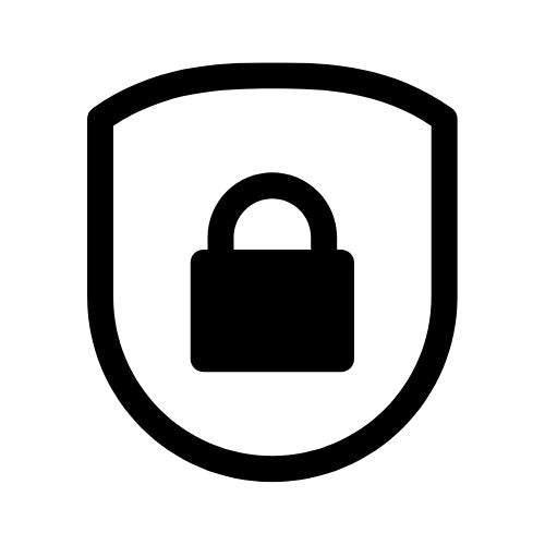 Icona di uno scudo con lucchetto che indica pagamento sicuro o protezione dati.